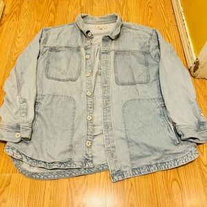 Madewell Light Wash Denim Button-Up Jacket sz XXL